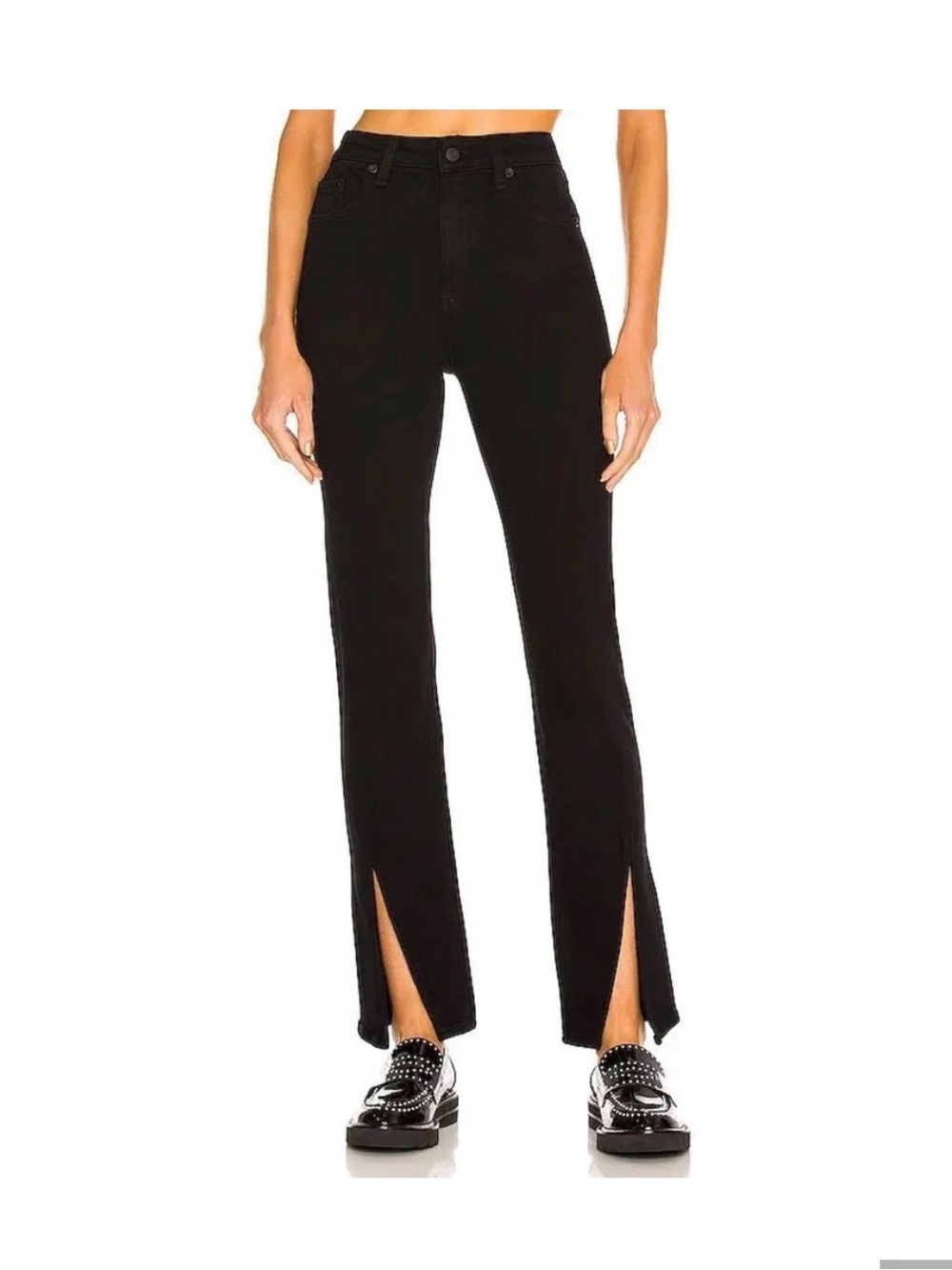 Pistola Teagan High Rise Vented Straight Leg Denim Dark Black Jeans Size 30
